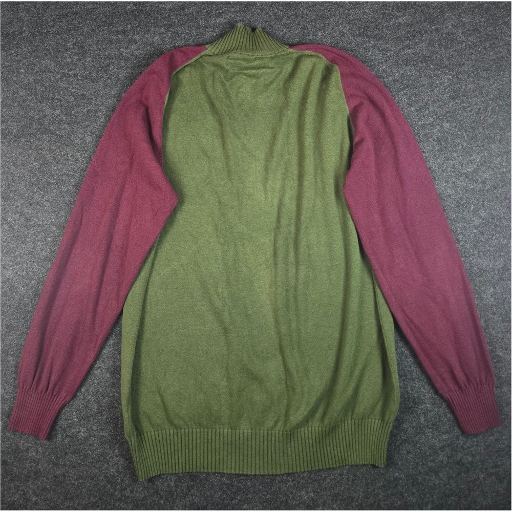 London House Men's Green Maroon Hilfiger Golf Sweater 1/4 Zip Preppy Size 2XL - Picture 6 of 11